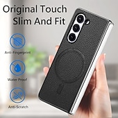 お買い得  サムスン用ケース-電話 ケース 用途 Zフォールド6 Z Fold 5 Z Fold 4 バックカバー スタンド付き とスクリーンプロテクター 磁石バックル レトロ風 TPU PUレザー