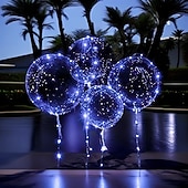 cheap Battery String Lights-LED Balloons Light Up BoBo Balloons in Warm White &amp; Colorful Luminous Transparent Bubble for Indoor/Outdoor Birthday Party, Wedding Decor &amp;  Gift 20/10/4pcs