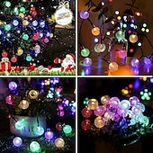 economico Striscie luci ad energia solare-10m Fili luminosi 100 LED Bianco caldo Bianco Multicolore Luci di stringa creative Feste All&#039;aperto Impermeabile Ad energia solare