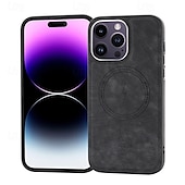 お買い得  iPhone用ケース-電話 ケース 用途 iPhone 16 Pro Max プラス iPhone 15 プロマックスプラス iPhone 14 13 12 11 Pro Max Plus iPhone 14 Pro Max iPhone 13 12 11 Pro Max バックカバー 磁石バックル ワイヤレス充電をサポート 耐衝撃 レトロ風 TPU PUレザー