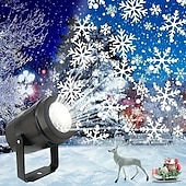 お買い得  スターギャラクシープロジェクターライト-1 個のクリスマス スノーフレーク投影ランプ USB 電源屋内および屋外のお祭りパーティーの雰囲気の装飾ランプ