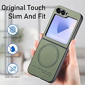 halpa Samsung-kotelot-puhelin Etui Käyttötarkoitus Z Flip 6 Z Flip 5 Z Flip 4 Z Flip 3 Takakuori Magneetti Tukee langatonta latausta Iskunkestävä Retro TPU PC