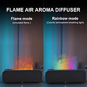 economico Umidificatori e deumidificatori-diffusore di aromi per aria con fiamma colorata umidificatore suono dinamico di fiamma fuoco diffusore di aromaterapia per casa ufficio stanza