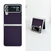 お買い得  サムスン用ケース-Samsung Galaxy Z Flip 6 Z Flip 5 Z Flip 4 Z Flip 3 用の電話ケース バックカバー ショックプルーフ レトロ TPU PUレザー
