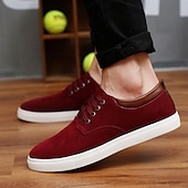 economico Sneakers da uomo-scarpe da ginnastica casual da uomo in pelle scamosciata con lacci – scarpe basse retrò marroni con comoda suola bianca per l&#039;uso quotidiano