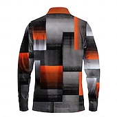 billiga Color Block Polo för män-Herr Rutig Pikétröjor Golf pikétröjor Långärmad Polotröjor Krage Business Casual Formell Semester Vardag Friluftskläder Knappar 3D-utskrift Vår Höst vinter Svart Gul Rubinrött