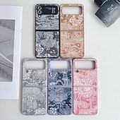 cheap Samsung Cases-Phone Case For Samsung Galaxy Z Flip 6 Z Flip 5 Z Flip 4 Z Flip 3 Back Cover Shockproof Retro PC PU Leather