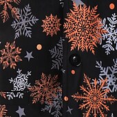 baratos Ternos Estampados-ternos de natal masculinos pretos com estampa de floco de neve, 3 peças, ajuste sob medida, abotoamento simples, um botão, 2024