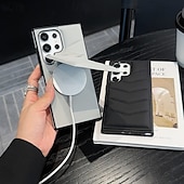 Недорогие Чехлы для Samsung-телефон Кейс для Назначение S24 S24 Ultra Plus S23 Ultra Plus S23 S22 S22 Плюс Ультра S25 Ультра Кейс на заднюю панель со стендом Магнитный Поддержка беспроводной зарядки Ретро ТПУ ПК Кожа PU