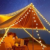 billige Solstrengelys-solenergi utendørs vanntette g50 pære lysstreng 5m 7m perfekt for jul, bakgård utendørs terrasse camping atmosfære dekorasjon