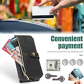 baratos Capa Samsung-telefone Capinha Para Dobra Z 6 Z Fold 5 Z Fold 4 Z Fold 3 Capa traseira Com Suporte Zíper com cordão Retro TPU Couro PU