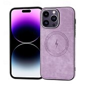 お買い得  iPhone用ケース-電話 ケース 用途 iPhone 16 Pro Max プラス iPhone 15 プロマックスプラス iPhone 14 13 12 11 Pro Max Plus iPhone 14 Pro Max iPhone 13 12 11 Pro Max バックカバー 磁石バックル ワイヤレス充電をサポート 耐衝撃 レトロ風 TPU PUレザー