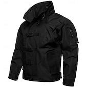 cheap Men&#039;s Jackets &amp; Coats-Men&#039;s Military Jacket Hiking Jacket Tactical Jacket Sports Outdoor Camping &amp; Hiking Waterproof Windbreaker Zipper Pocket Winter Spring &amp;  Fall Solid Color Active Sports &amp; Outdoors Hooded Regular