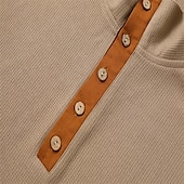 cheap Casual Henley Tee-Men&#039;s T shirt Tee Waffle Shirt Tee Top Color Block Henley Street Vacation Long Sleeve Clothing Apparel Fashion Designer Basic