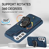 levne Pouzdra pro Samsung-telefon Carcasă Pro S23 Ultra Plus S23 S22 S22 Plus Ultra S21 FE S21 S21 Ultra Plus A54 A34 A14 S20 Plus S20 Ultra Zadní kryt Držák na prsteny Nárazuvzdorné Retro TPU PU kůže