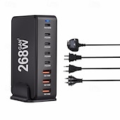 olcso USB-elosztók-268w-os asztali gan töltő 8 portos usb típusú c pd töltő gyorstöltés 3.0 usb típusú c gyorstöltő mobil usb töltő