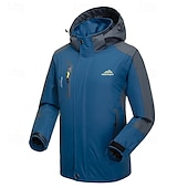 ieftine Fleece și jachete 3 în 1-Bărbați Αδιάβροχο μπουφάν În aer liber Impermeabil Rezistent la Vânt Îmbrăcăminte pentru drumeții Primăvară Toamnă Veste Peteci Gri Închis Negru Galben