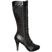 baratos Calçado-Rococó Barroco Vitoriano Sapatos Botas Longas Salto Alto Mulheres Dia Das Bruxas Carnaval Baile de Máscaras Espetáculo Festa / Noite Mascarilha Adulto Sapatos
