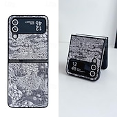 cheap Samsung Cases-Phone Case For Samsung Galaxy Z Flip 6 Z Flip 5 Z Flip 4 Z Flip 3 Back Cover Shockproof Retro PC PU Leather