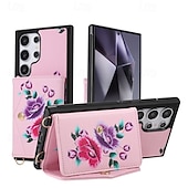 baratos Capa Samsung-telefone Capinha Para S24 Ultra S24 Plus S23 Ultra S23 Plus Capa traseira Com Suporte com cordão com pulseira Retro TPU Couro PU