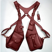economico Accessori da campeggio-imbracatura antifurto nascosta sotto le ascelle portafoglio fondina borsa in similpelle doppia spalla tasca ascellare gilet sportivo accessori per esterni