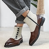 abordables Bottes habillées-bottines à boutons en similicuir bicolore pour hommes – bottines de style victorien vintage pour occasions formelles et décontractées