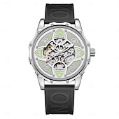 abordables Relojes mecánicos-Reloj de hombre ONOLA lujo moda de alta calidad hueco automático mecánico impermeable reloj de pulsera de silicona
