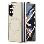 お買い得  サムスン用ケース-電話 ケース 用途 Zフォールド6 Z Fold 5 Z Fold 4 バックカバー スタンド付き とスクリーンプロテクター 磁石バックル レトロ風 TPU PUレザー
