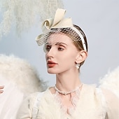 ieftine fascinatoare-pălărie din lână 100% pălărie din voal pălărie de cocktail nuntă elegantă cu îmbinare cu fundă