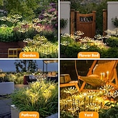 abordables Luces de camino y linternas-Luces solares decorativas para jardín, luces solares para exteriores, impermeables, para patio, porche, parterres, suministros de jardinería de hadas, regalos, adornos navideños.