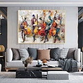 ieftine Picturi cu Oameni-pictură în ulei muzicală picturi abstracte de artrită realizate manual pe pânză pictate manuală pictură în ulei acrilic cu textura bogată picturi muzicale moderne artă de perete opere de artă pictate