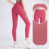 tanie Legginsy i legginsy do jogi-Damskie Spodnie do jogi Legginsy z podszewką z polaru Legginsy do jogi Podnoszenie pośladków Wyszczuplenie brzucha Wysoka talia Pilates Trening w siłowni Joga Rajstopy Jednokolorowe Jasna kawa Czarny