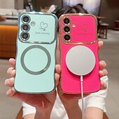 Недорогие Чехлы для Samsung-телефон Кейс для Назначение S24 S24 Ultra Plus S23 Ultra Plus S23 S22 S22 Плюс Ультра S25 Ультра Кейс на заднюю панель Магнитный Поддержка беспроводной зарядки Защита от удара Ретро Покрытие