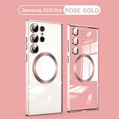 Χαμηλού Κόστους Samsung Θήκη-τηλέφωνο tok Για S24 Ultra S24 Plus S24 S24 FE S23 S23 Ultra S23 Plus S25 Ultra Πίσω Κάλυμμα Μαγνητική Υποστήριξη ασύρματης φόρτισης Ανθεκτική σε πτώσεις Ρετρό TPU Επιμετάλλωση