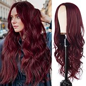 abordables Perruques Synthétiques Sans Bonnet-perruque longue ondulée pour femmes perruque ondulée perruques synthétiques bouclées naturelles résistantes à la chaleur pour filles cosplay utilisation quotidienne de fête