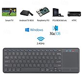 abordables Claviers-Clavier sans fil avec pavé tactile 2,4 g mince portable pour tablette clavier d&#039;ordinateur intelligent pavé tactile portable clavier 78 touches
