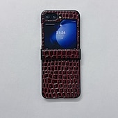 お買い得  サムスン用ケース-電話 ケース 用途 Zフリップ6 Z Flip 5 Z Flip 4 Z Flip 3 バックカバー 耐衝撃 レトロ風 TPU PUレザー