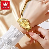 economico Orologi al quarzo-Nuovo regalo per la Festa della Mamma Olevs Olevs brand orologio da donna alla moda con cinturino in acciaio calendario luminoso con diamanti orologio semplice per il tempo libero orologio sportivo