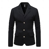 baratos Blazers Clássicos Masculinos-jaqueta masculina waffle blazer casaco esportivo formal casamento aniversário elegante moda primavera&amp;amp;blazer de tecido waffle de outono, simples, de dois botões, marrom escuro, preto, verde