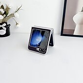 お買い得  サムスン用ケース-Samsung Galaxy Z Flip 6 Z Flip 5 Z Flip 4 Z Flip 3 用の電話ケース バックカバー ショックプルーフ レトロ TPU PUレザー