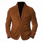 abordables Blazers pour hommes-Homme Blazer en faux suède Veste en faux suède Entreprise Soirée Cocktail Fête de Mariage Mode Décontractées Automne hiver Polyester Simili Daim Plein Bouton Poche Confortable Boutonnage Simple veste