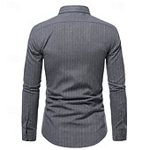 billiga Button Down-skjortor för män-Herr Skjorta Knapp upp skjorta Linje Bröllop Dagligen Svart Mörk marin Mörkgrå Långärmad Nedvikt Vår &amp; Höst Kläder Lappverk