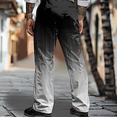 billiga Lösa-Herr Nyans Kostymbyxor Medium Midja Business Casual Formell Utomhus Vardag Dragkedja Ficka Byxor med raka ben Sommar Vår Höst 3D-tryck Svart