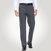 זול חליפות רשמיות-חל pants גברים שחורים אפורים לחליפות מסיבת בית מכנסיים ארוכים צבעים אחידים מיקרו-אלסטיים מתאימות סטנדרטיות