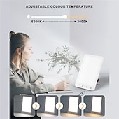 abordables Protections personnelles-Lampe triste Lampe de luminothérapie sans UV Lampe portable à lumière naturelle avec lumière LED et 3 niveaux de luminosité réglables et température de couleur &amp;fonction mémoire