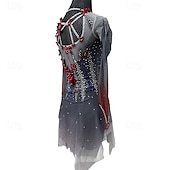 cheap Figure Skating Dresses-Figure skating costumes for adults and children black custom spandex mesh grading performance costumes competition training rhinestone shaped women&#039;s skirts performance costumes