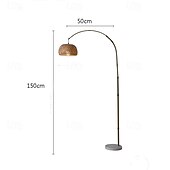 cheap LED Floor Lamp-Floor Lamp Bedside Floor Lamp Bamboo Style Standing Light with Arc Arm in Wood Wabi-Sabi Style Floor Lamp
