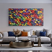 preiswerte Landschaftsgemälde-handgemachtes farbenfrohes modernes Ölgemälde auf Leinwand, großes handgemaltes abstraktes strukturiertes Boho-Ölgemälde, Wandkunst, zeitgenössisches minimalistisches Kunstwerk, Wandgemälde für