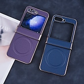 halpa Samsung-kotelot-puhelin Etui Käyttötarkoitus Z-kääntö 7 Z Flip 6 Z Flip 5 Z Flip 4 Z Flip 3 Takakuori Magneetti Tukee langatonta latausta Iskunkestävä Retro Hiilikuitu Pinnoitus
