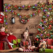 cheap Battery String Lights-5M 50 LED Flower Lantern String Lights, Colored Decorative Lights Flower Lantern String Christmas Tree for Christmas, Wedding, New Year, Indoor/Outdoor Festive Decor 1pc